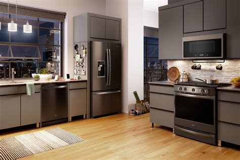 black stainless steel kitchen colors